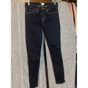 J Crew Stretch Dark Wash Denim Jeans Womens Size 28x30 Skinny Fit